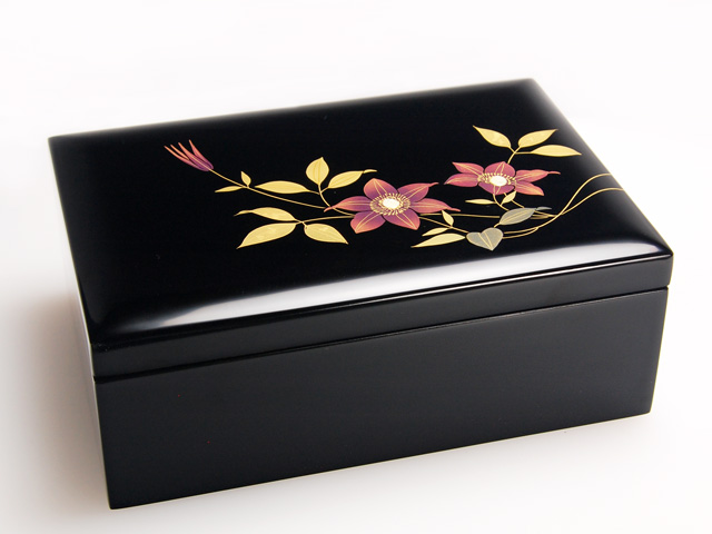 木製本漆塗 白木屋漆器店オンラインショップ<黒>7.5宝石箱 鉄線 木製本漆塗 白木屋漆器店オンラインショップ<黒>7.5宝石箱 鉄線