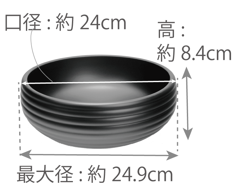 8.0俵形丸鉢寸法