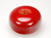 Urushi trinket box round type red